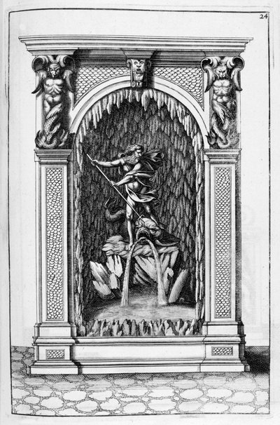 Fontän, grotta design, 1664. av Georg Andreas Bockler