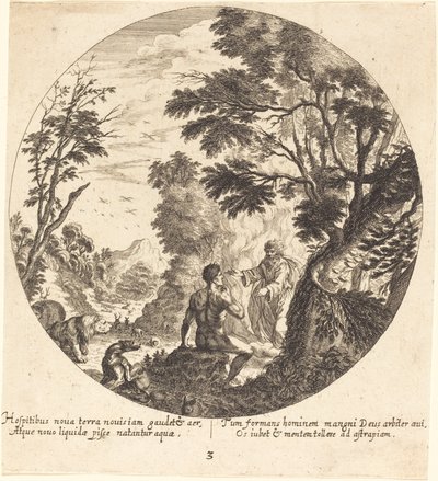 Gud skapar människan av Georg Andreas Wolfgang the Elder