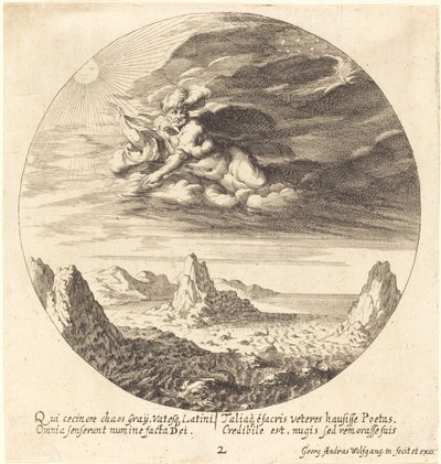 Gud skapar ordning från kaos av Georg Andreas Wolfgang the Elder