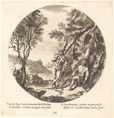 Mercury Lulling Argos till sömn av Georg Andreas Wolfgang the Elder