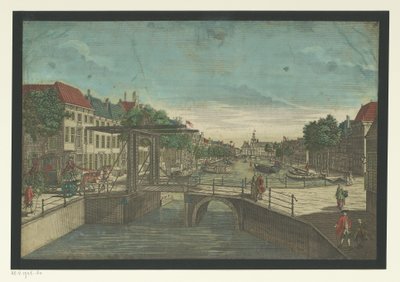 Utsikt över Bierkade i Haag av Georg Balthasar Probst (possibly)