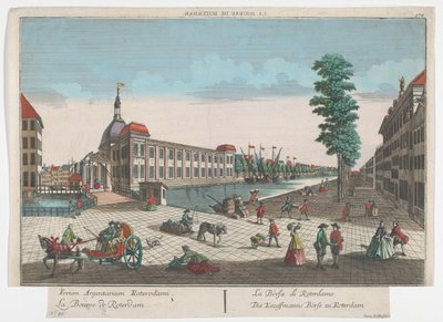 Utsikt över börsen i Rotterdam Die Kauffmanns Börse zu Rotterdam (titel på objekt) Rotterdam (serietitel) av Georg Balthasar Probst