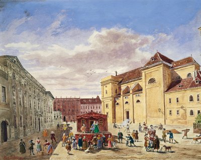 Utsikt över Freyung, Wien av Georg Balthasar Probst