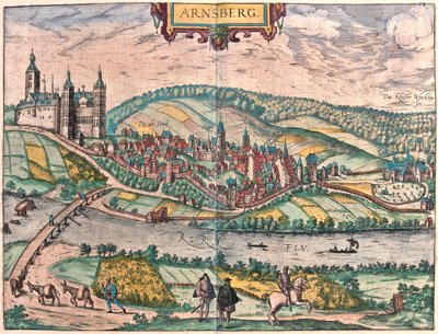 Arnsberg, Tyskland - i "Civitates Orbis Terrarum" av Georg Braun, Köln 1617 av Georg Braun
