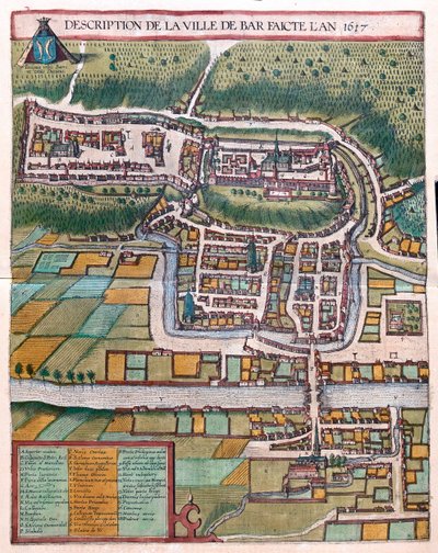 Bar le Duc, Frankrike - i "Civitates Orbis Terrarum" av Georg Braun, Köln 1617 av Georg Braun
