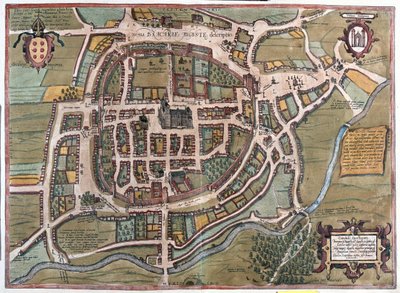 Braga, Portugal - i "Civitates Orbis Terrarum" av Georg Braun, Köln 1617 av Georg Braun