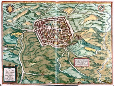 Caiazzo, Italien - i "Civitates Orbis Terrarum" av Georg Braun, Köln 1617 av Georg Braun
