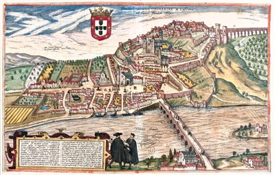Coimbra, Portugal - i "Civitates Orbis Terrarum" av Georg Braun, Köln 1617 av Georg Braun