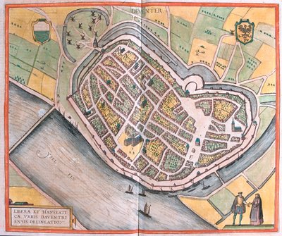Deventer, Nederländerna - i "Civitates Orbis Terrarum" av Georg Braun, Köln 1617 av Georg Braun