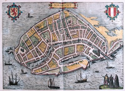 Dordrecht, Nederländerna - i "Civitates Orbis Terrarum" av Georg Braun, Köln 1617 av Georg Braun