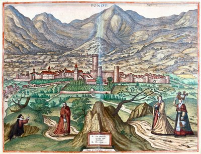 Fondi (romerskt land), Italien - i "Civitates Orbis Terrarum" av Georg Braun, Köln 1617 av Georg Braun