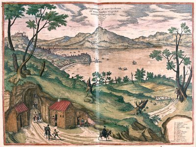 Neapelbukten och Vesuvio - i "Civitates Orbis Terrarum" av Georg Braun, Köln 1617 av Georg Braun