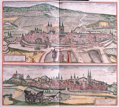 Halberstadt och Quedlinburg, Tyskland - i "Civitates Orbis Terrarum" av Georg Braun, Köln 1617 av Georg Braun