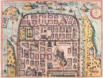 Jerusalem, Israel - i "Civitates Orbis Terrarum" av Georg Braun, Köln 1617 av Georg Braun