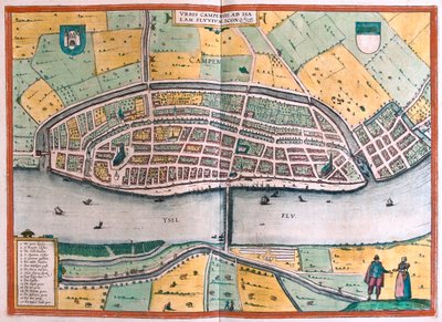 Kampen och floden Ysel, Nederländerna - i "Civitates Orbis Terrarum" av Georg Braun, Köln 1617 av Georg Braun