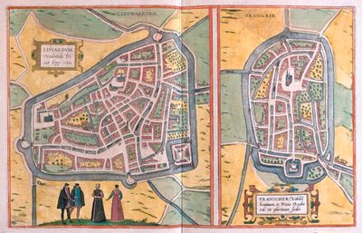 Leeuwarden (västfrisiska), Franeker, Nederländerna - i "Civitates Orbis Terrarum" av Georg Braun, Köln 1617 av Georg Braun