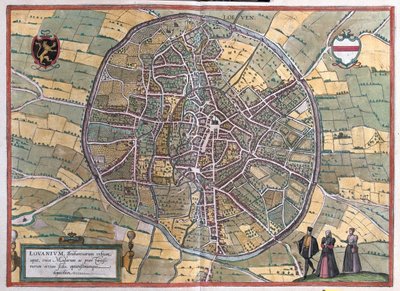 Leuven, Belgien, i "Civitates Orbis Terrarum" av Georg Braun, Köln 1617 av Georg Braun