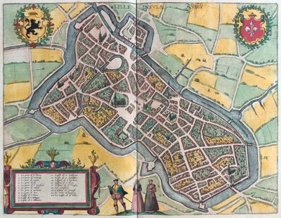 Lille Island, Ryssele, Frankrike,i "Civitates Orbis Terrarum" av Georg Braun, Köln 1617 av Georg Braun