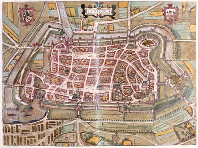 Luneburg, Tyskland - i "Civitates Orbis Terrarum" av Georg Braun, Köln 1617 av Georg Braun