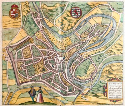 Luxenbourg, i "Civitates Orbis Terrarum" av Georg Braun, Köln 1617 av Georg Braun