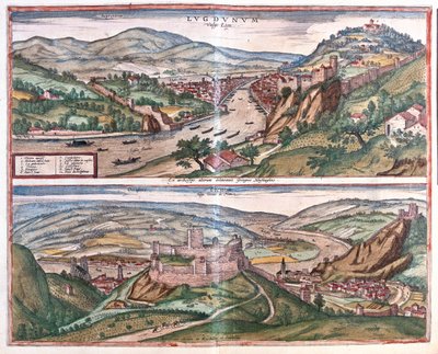 Lyon - Vienne, Frankrike - i "Civitates Orbis Terrarum" av Georg Braun, Köln 1617 av Georg Braun