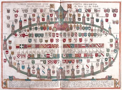 Mons , Belgien - i "Civitates Orbis Terrarum" av Georg Braun, Köln 1617 av Georg Braun