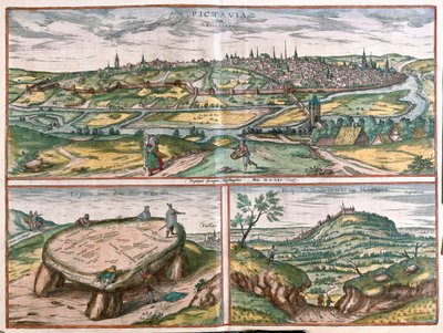Montpellier, Tours och Poitiers, Frankrike - i "Civitates Orbis Terrarum" av Georg Braun, Köln 1617 av Georg Braun