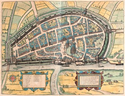 Neuss, Tyskland - i "Civitates Orbis Terrarum" av Georg Braun, Köln 1617 av Georg Braun