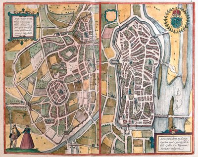 Nevers, Frankrike, i "Civitates Orbis Terrarum" av Georg Braun, Köln 1617 av Georg Braun