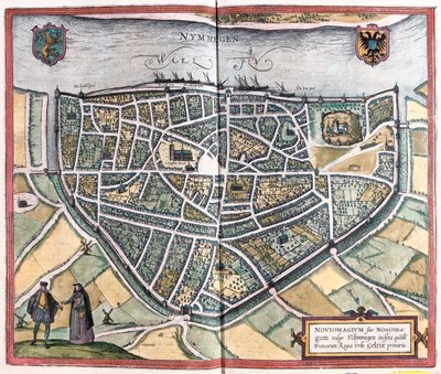 Nijmegen - Nederländerna, i "Civitates Orbis Terrarum" av Georg Braun, Köln 1617 av Georg Braun