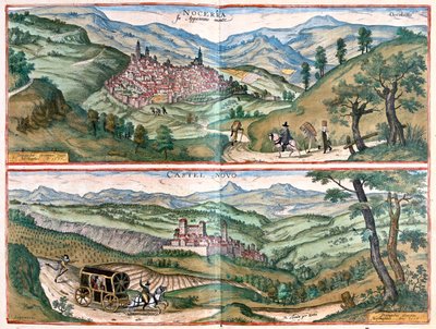 Nocera Umbra - Castelnuovo di Porto, Italien - i "Civitates Orbis Terrarum" av Georg Braun, Köln 1617 av Georg Braun