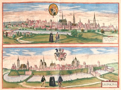 Nysa - Legnica, Polen - i "Civitates Orbis Terrarum" av Georg Braun, Köln 1617 av Georg Braun