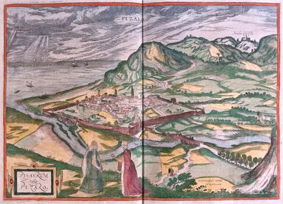 Pesaro, Italien - i "Civitates Orbis Terrarum" av Georg Braun, Köln 1617 av Georg Braun