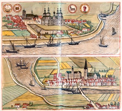 Tonning - Husum, Tyskland - i "Civitates Orbis Terrarum" av Georg Braun, Köln 1617 av Georg Braun