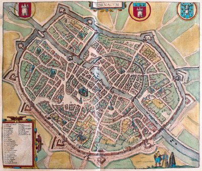 Turnai, Belgien - i "Civitates Orbis Terrarum" av Georg Braun, Köln 1617 av Georg Braun