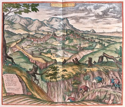 Velletri, Italien - i "Civitates Orbis Terrarum" av Georg Braun, Köln 1617 av Georg Braun