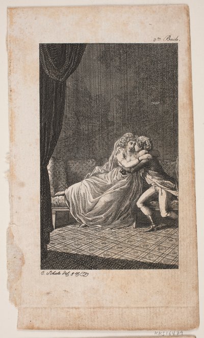 Illustration med älskande par av Georg Christian Schule