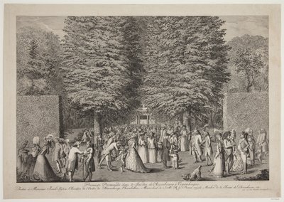 Första promenaden i Rosenburgträdgården i Köpenhamn av Georg Christian Schule