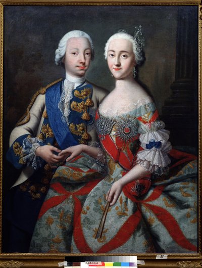 Porträtt av storhertig Piotr Feodorovich (som senare blev Peter III av Ryssland av Georg Christoph Grooth