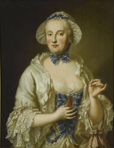 Franska: Marie-Anne-Sophie de Saxe, princesse électrice de Bavière (1728-1797) Porträtt av Maria Anna Sophia av Sachsen, kurfurstinna av Bayern (1728-1797) av Georg Desmarees