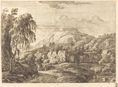Landskap med kors och figurer av Georg Eisenmann