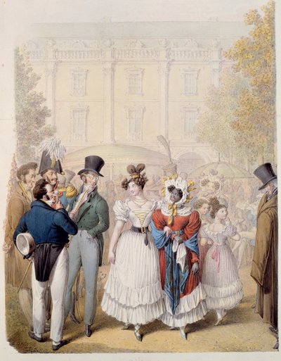 Palais Royal, ca 1815 (wc på papper) av Georg Emanuel Opitz