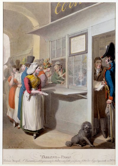 Den offentliga författaren till Kungliga slottets litografi av George Emanuel Opitz (1775-1841) 1800-talets Paris, Musee Carnavalet av Georg Emanuel Opitz