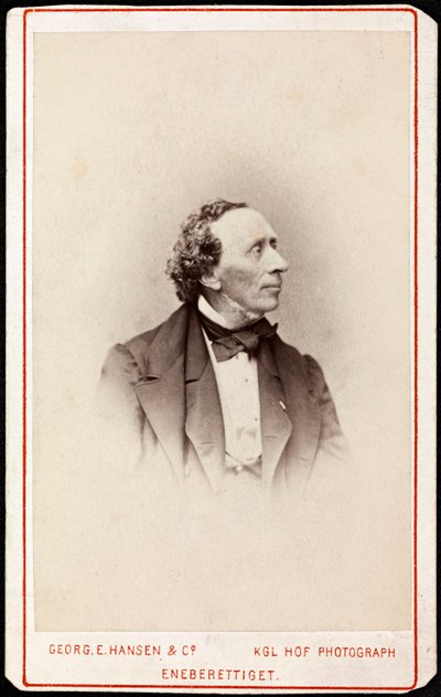 Porträtt av Hans Christian Andersen (1805-1875), av Hansen, Georg Emil (1833-1891). Fotografi, c. 1871. Privat samling av Georg Emil Hansen