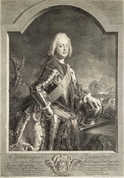 Porträtt av Christian August, prins av Anhalt-Zerbst 1690-1747, 1750. av Georg Freidrich Schmidt