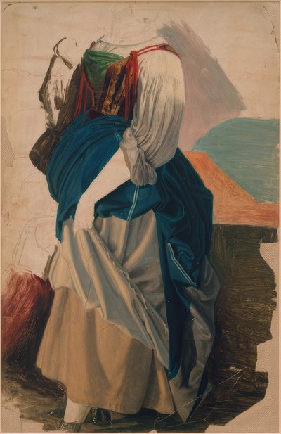 Klädstudie av en italiensk kvinna av Georg Friedrich August Lucas