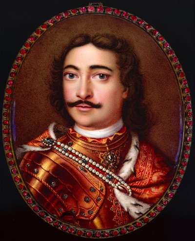 Porträtt av kejsar Peter I den store 1672-1725. av Georg Friedrich Dinglinger