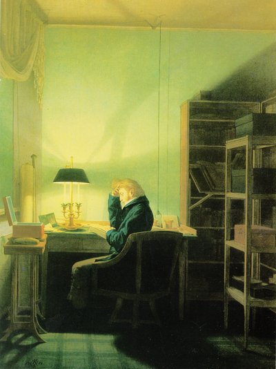 Man läser i lampans sken av Georg Friedrich Kersting