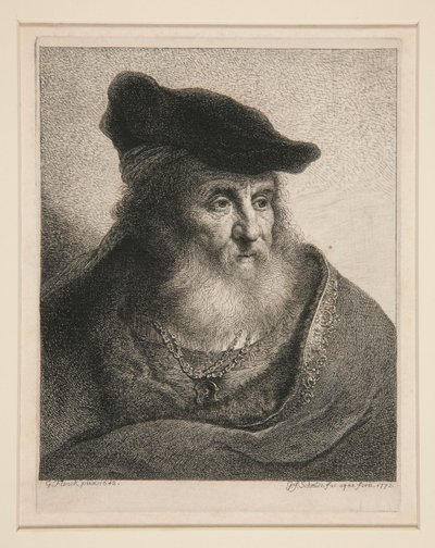 Chef för en skäggig man i sammetsmössa av Georg Friedrich Schmidt