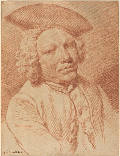 Porträtt av en man i en tricornhatt av Georg Friedrich Schmidt